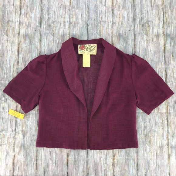 70s Deadstock Vintage The Strawberry Plant Grape Cropped Jacket - Picture 2 of 8